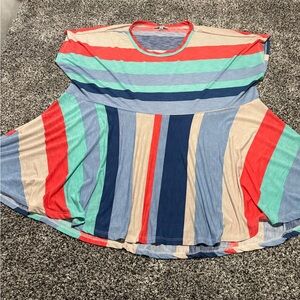 White birch Striped Multicolor Women's Top size 1x